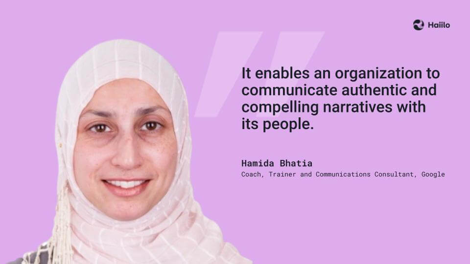 Hamida Bhatia internal communications