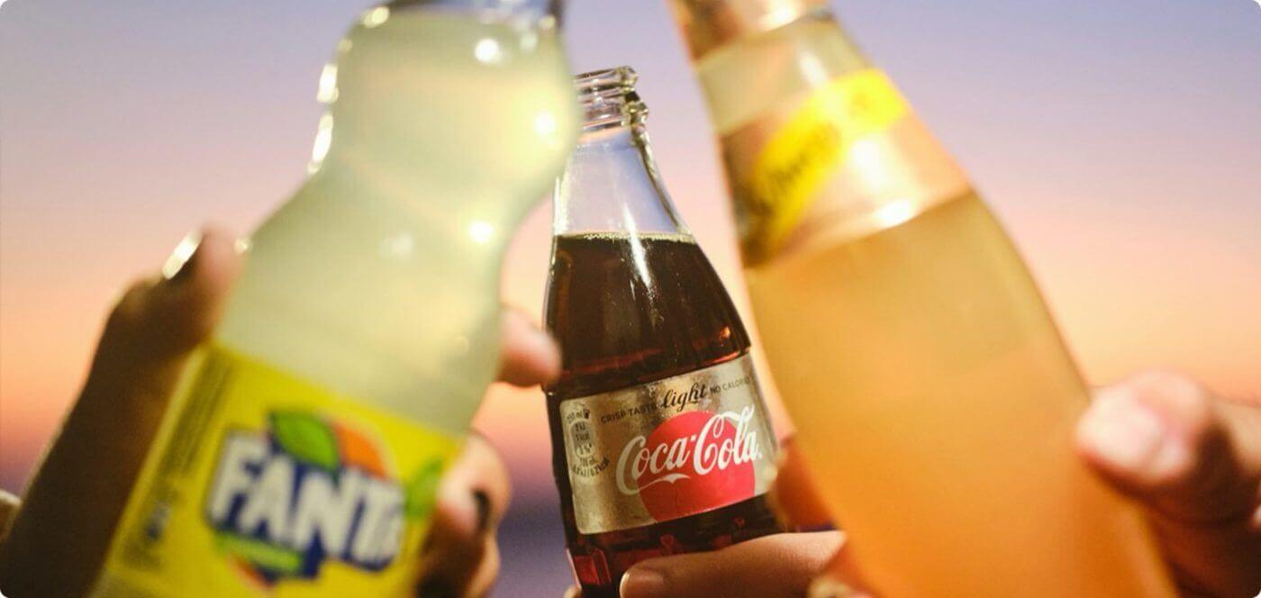 bottle of coca-cola and fanta