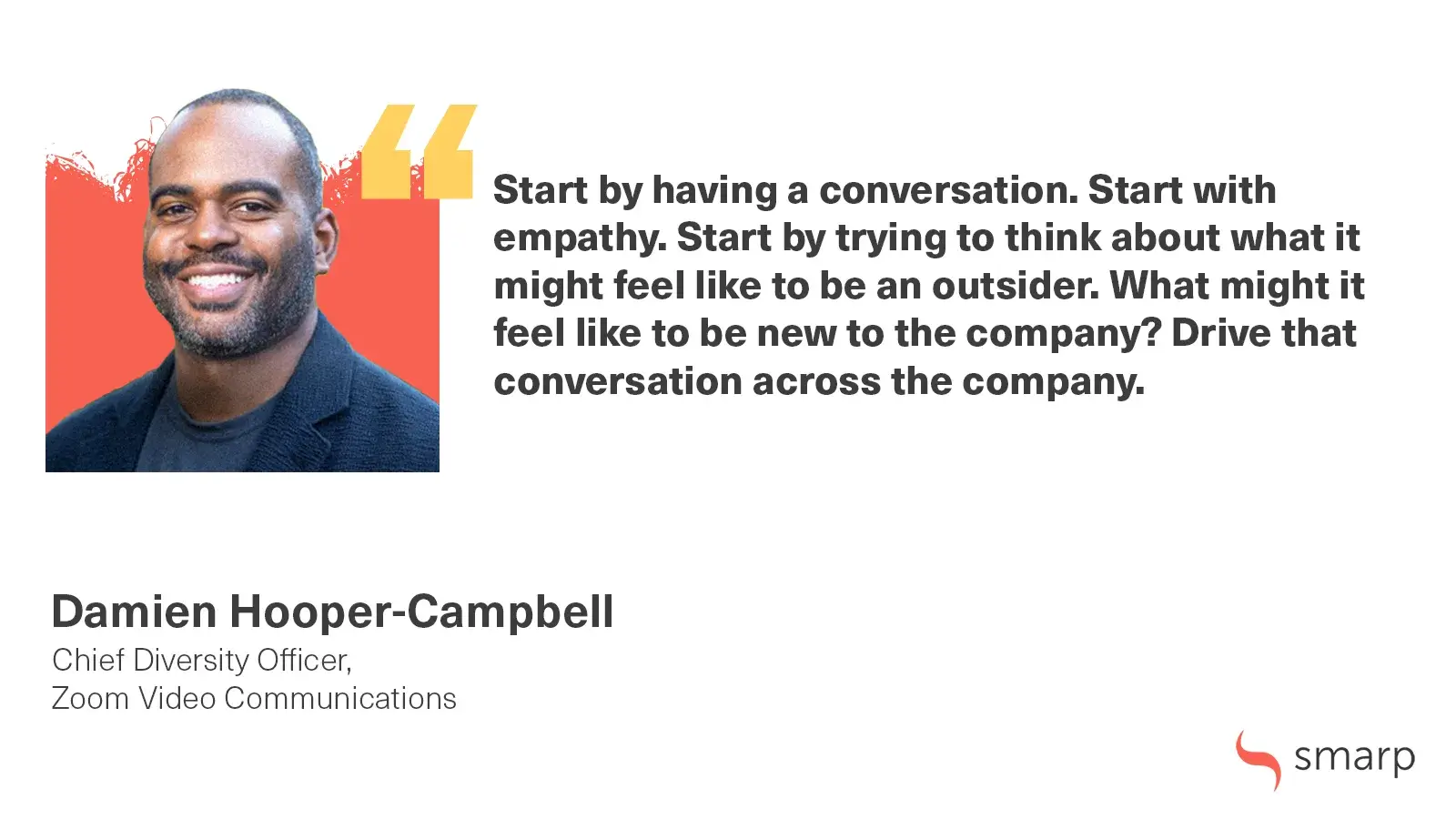 a quote from Damien Hooper-Campbell