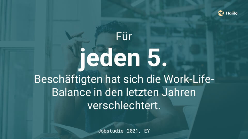 Für jeden 5. Beschäftigten hat sich die Work-Life-Balance in den letzten Jahren verschlechtert