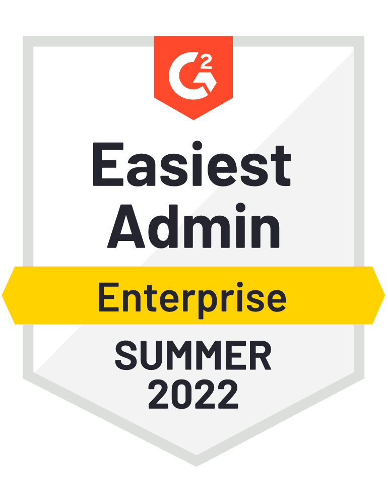 G2 Badge Easiest Admin Summer 2022