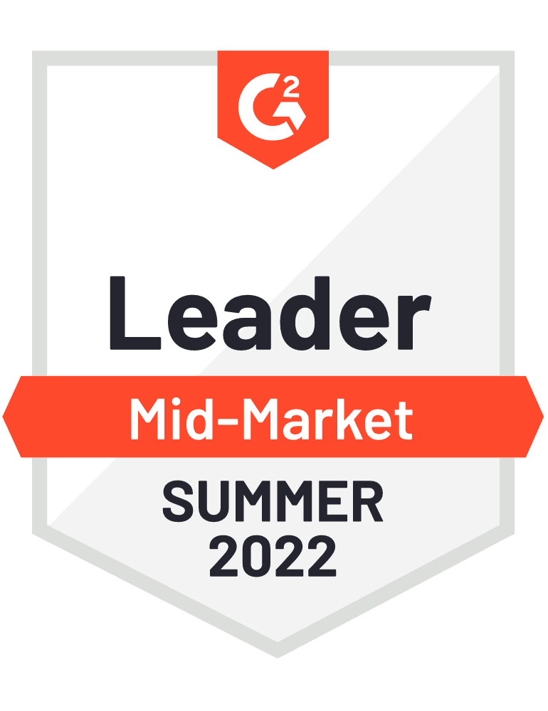G2 Badge Leader Mid-market Summer 2022