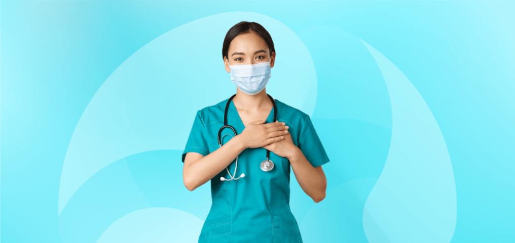 a healthcare worker with a mask