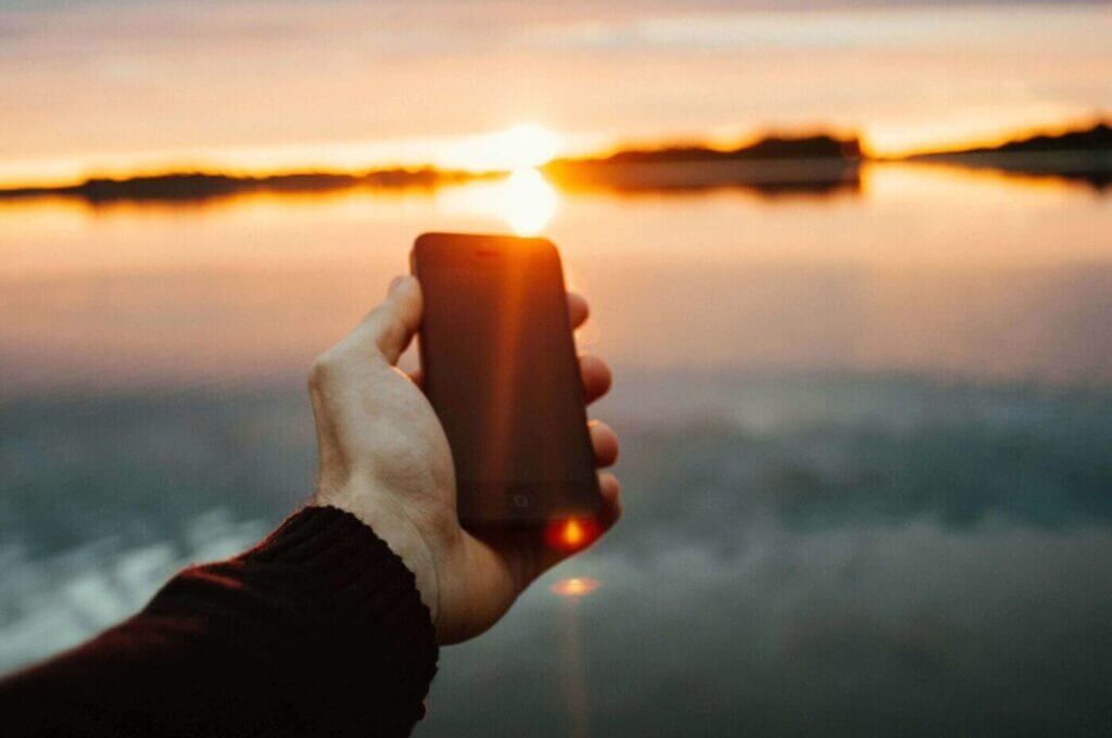 Phone and landscape