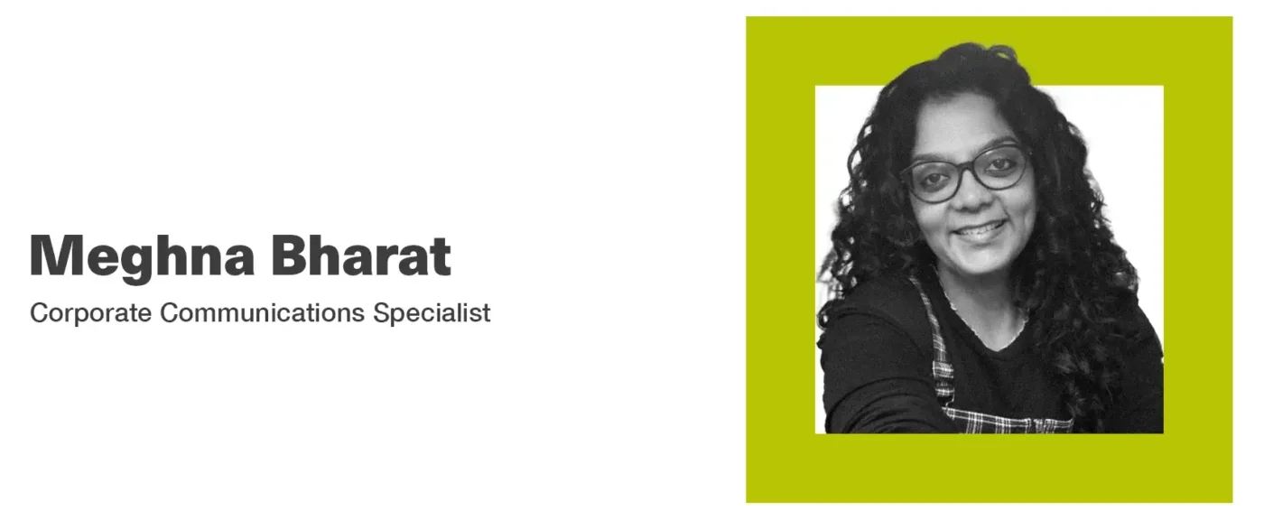 meghna bharat, corporate communications specialist