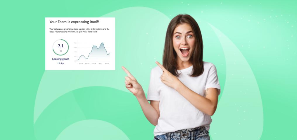 excited woman pointing at a graph