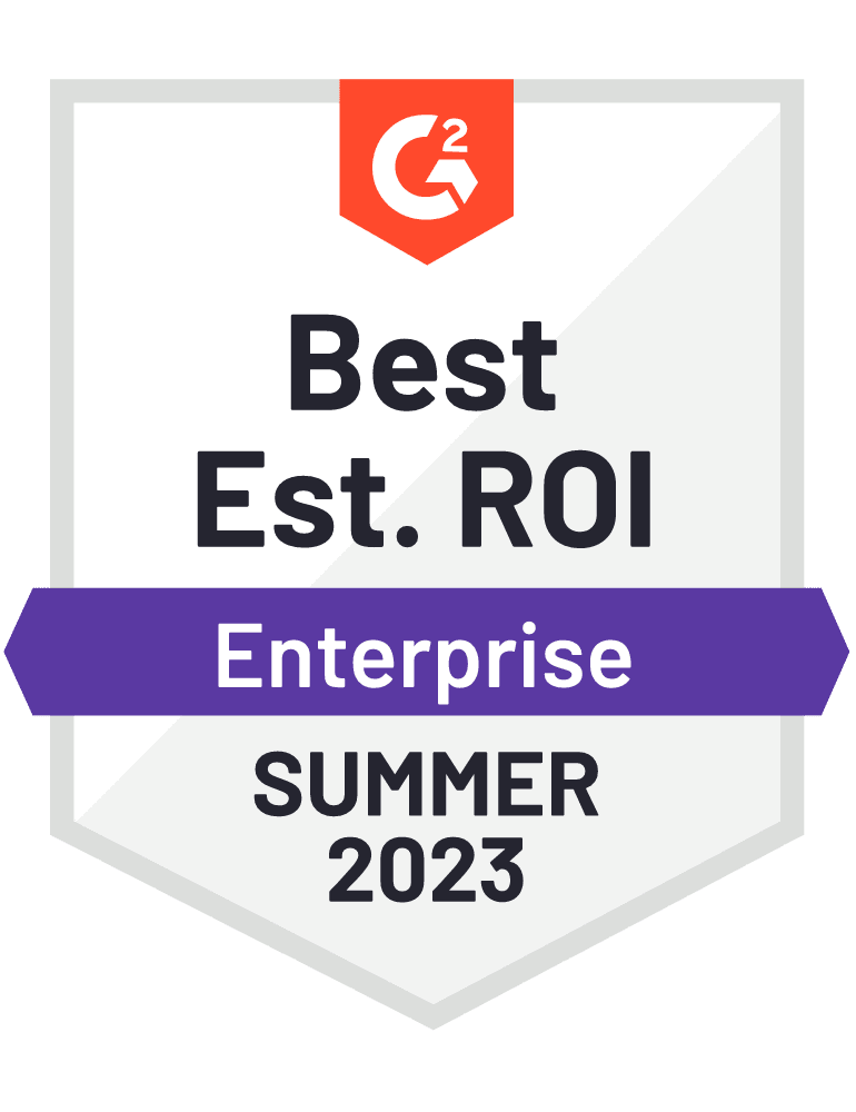 G2 best est. roi enterprise summer 2023