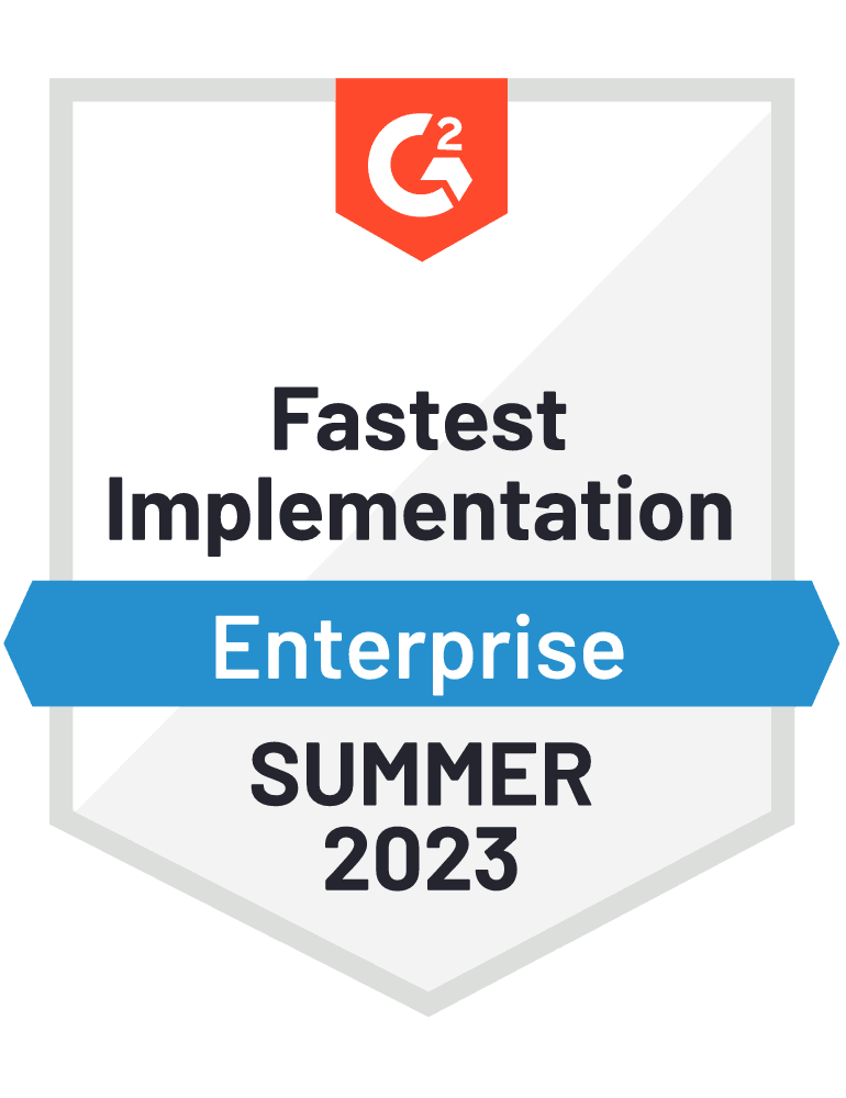 G2 fastest implementation enterprise summer 2023