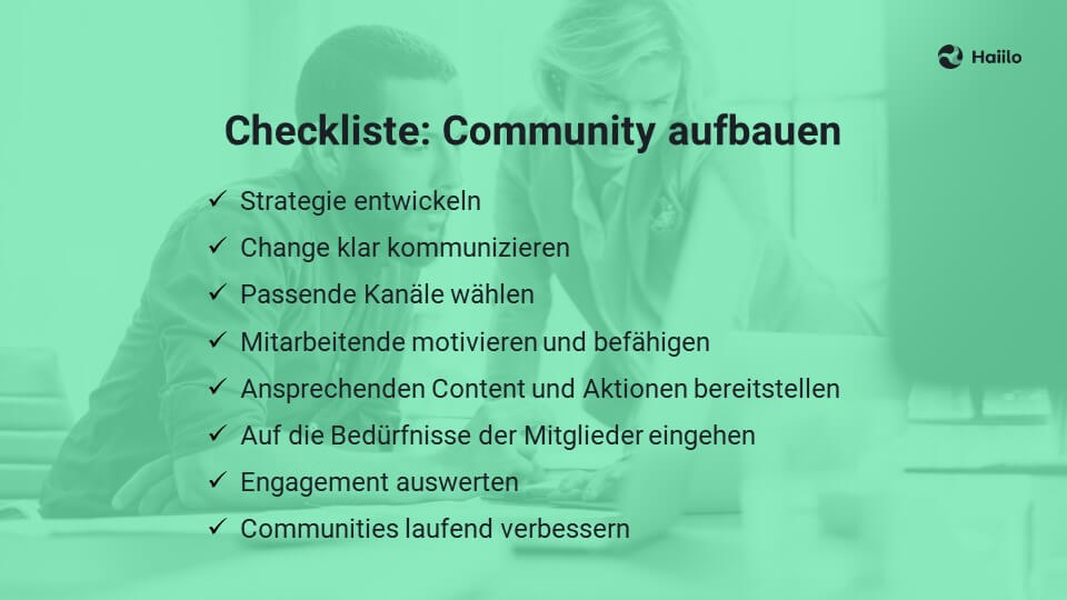 Checkliste: Community aufbauen