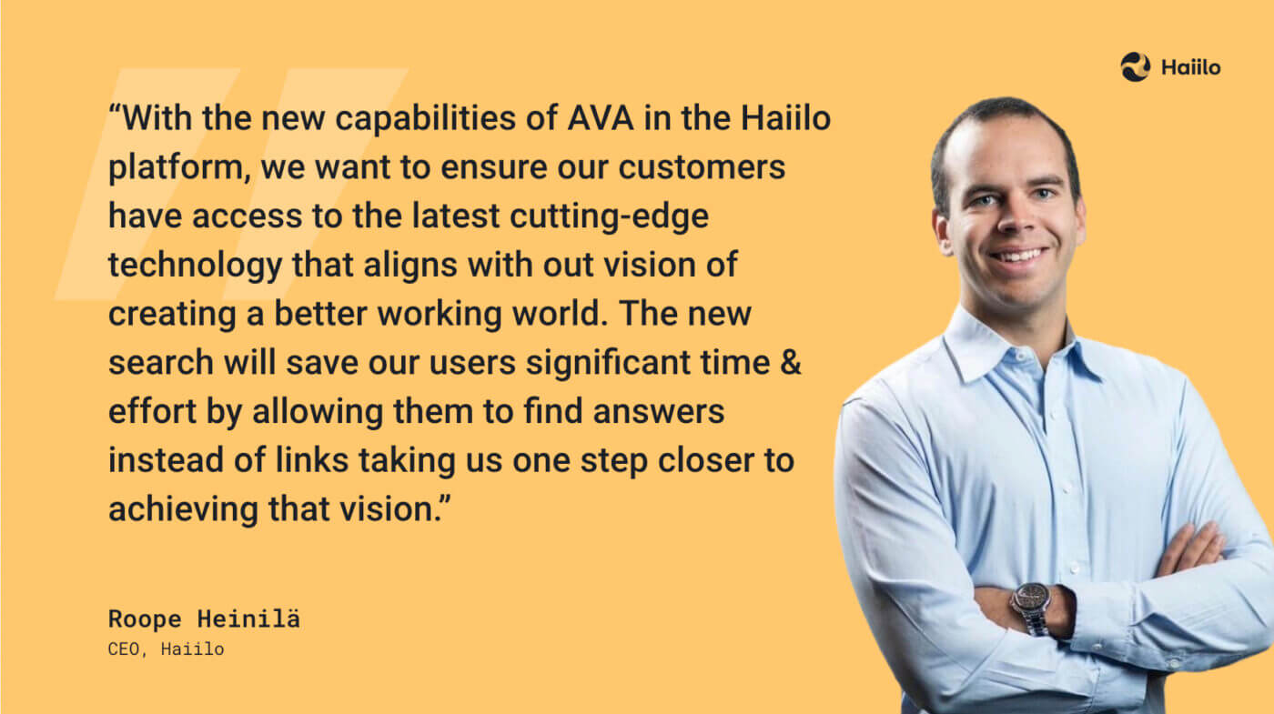 a quote by roope heinila, ceo, haiilo