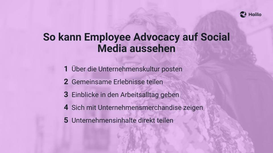 So kann Employee Advocacy auf Social Media aussehen