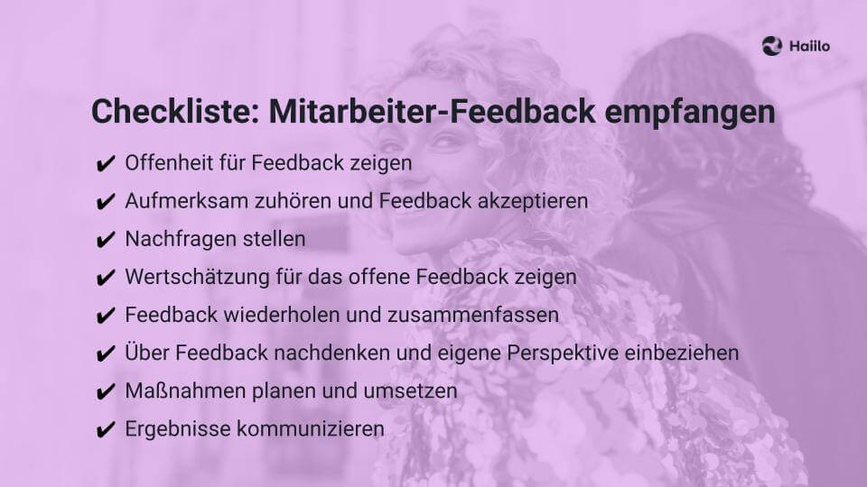 Checkliste: Mitarbeiter-Feedback empfangen