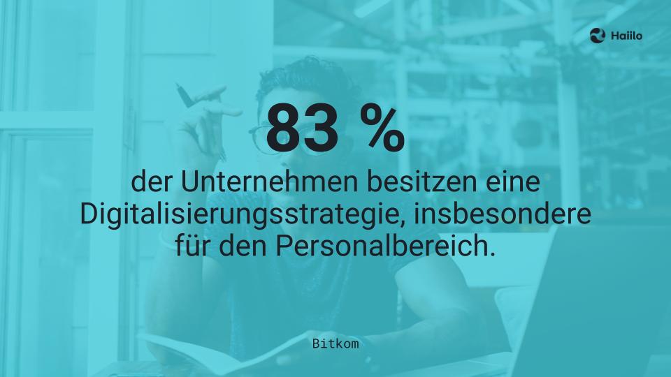 Studie digitale Kommunikation: 83 % der Unternehmen besitzen eine Digitalisierungsstrategie, insbesondere für den Personalbereich